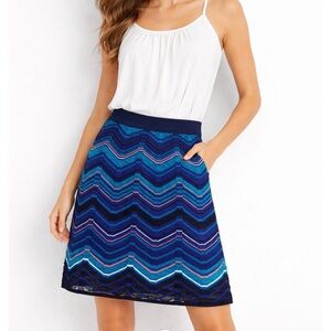 M Missoni BlueMulticolor Patterned Knit Skirt Size 48 US 12